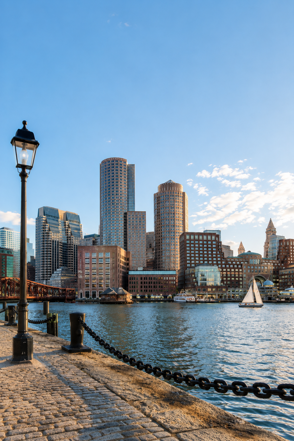 Boston Harbor skyline from Fan Pier
