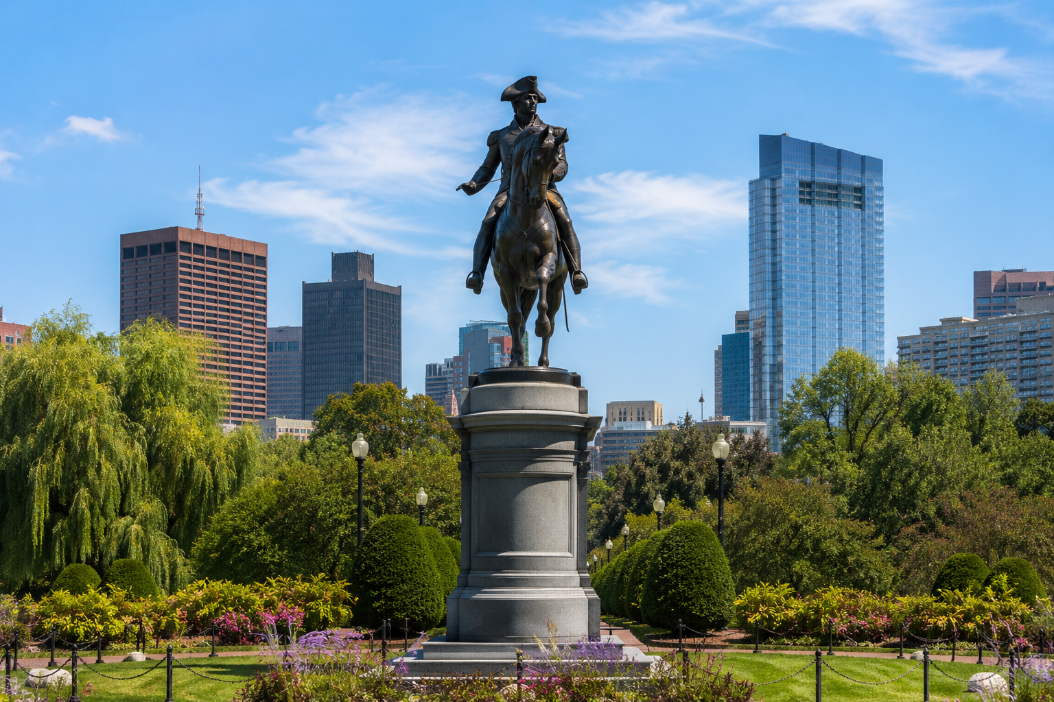 Washington statue in the Boston Public Garden